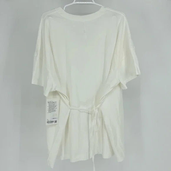 LULULEMON NWT SIDE TIE V-NECK T-SHIRT WHITE 8 12 TIE DETAILING - Picture 6 of 7
